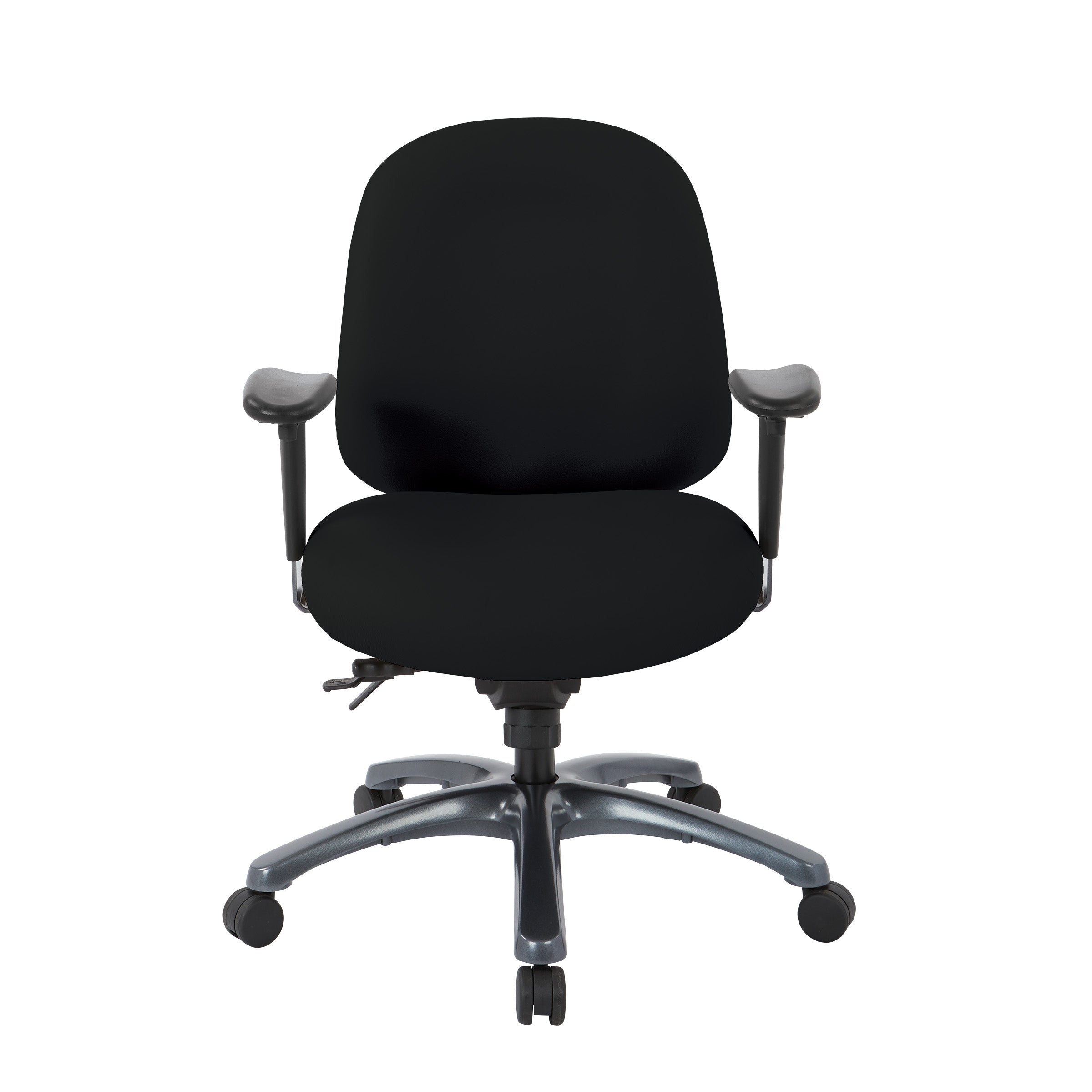 Multi-Function Mid Back Chair with Seat Slider and Titanium Finish Base